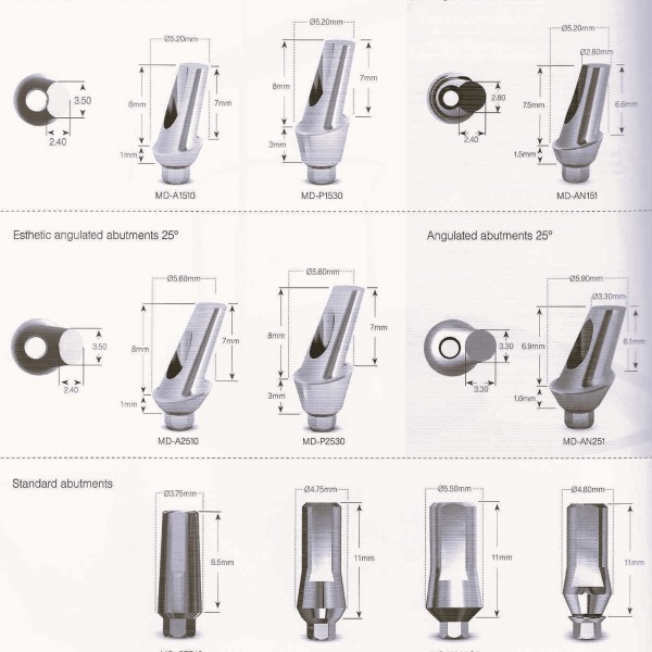 Abutment με γωνία 15° & βίδα
